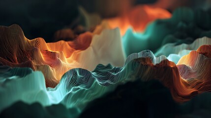 Abstract layered tones forming a glowing emotion map