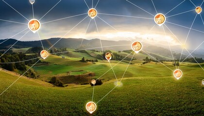 rural area connected by network markers