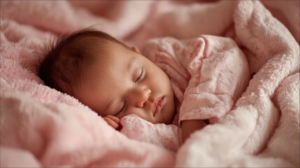 Sweet Dreams Peaceful Sleeping Baby Girl Infant Child Innocence Rest Relaxation Cozy Bed Newborn