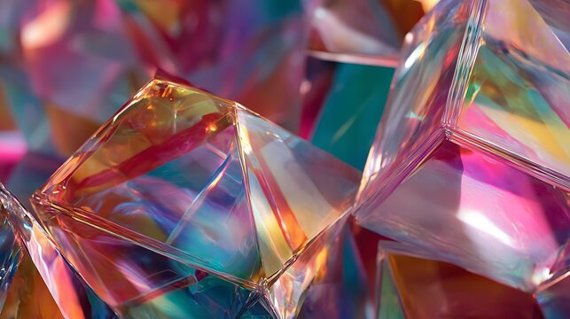 Abstract prism blocks shining as they rise - Powered by Adobe