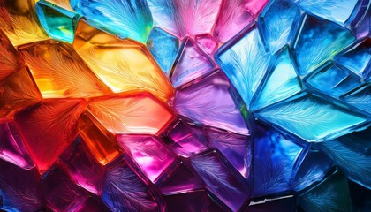 colorful abstract textures with ice vibrant light reflections