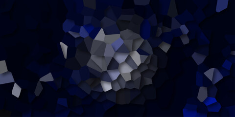 Deep Blue Abstract Geometric Mosaic Pattern with Polygonal Shapes and Subtle Shadows Creating Depth and Texture