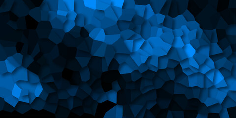 Deep Blue Abstract Geometric Mosaic Background with Dark Gradient and Jagged Edges vector illustration