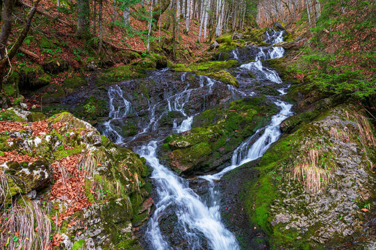 Bavarian Waterfall at the Chiemgau area on the way to the Hochfelln mountain peak