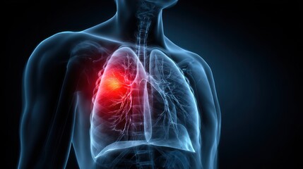 Adult chest X-ray indicating lung pain