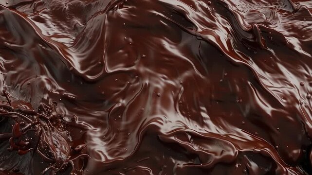 Video Delicious close-up shot of a moist chocolate cake covered in rich chocolate frosting