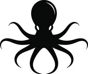 Silhouette of an octopus isolated on transparent background, Vector, illustration © HAFIJA KHATUN