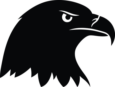 Angry eagle head isolated on transparent background, Vector, illustration