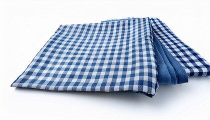 Placemat Fabric Cloth Or Arrangement Of Gingham Patterned Fabrics In Blue Tones Isolate On A White Background Food Menu Design Textile