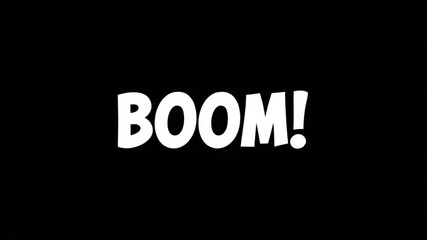 Dynamic Boom Comic Text Animation with Explosive Motion Graphics and Colorful Pop Art Speech Bubble - Powered by Adobe