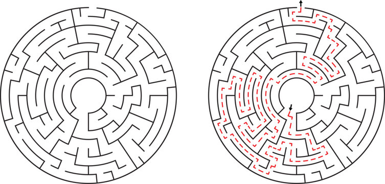 Circular Maze Puzzles Challenge Problem Solving And Logic