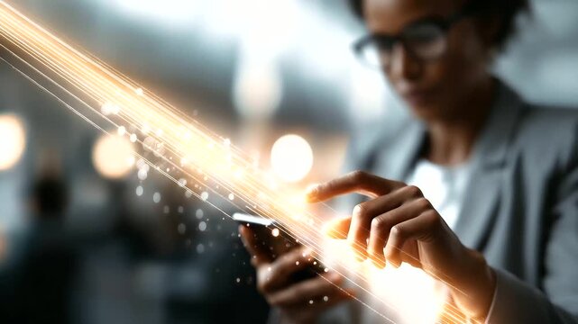 Data analyst utilizing interface for text examination defocused tech environment linguistic AI platforms emotion evaluation conversation automation machine comprehension
