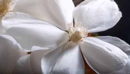 Close Up Of Delicate White Flower Petals