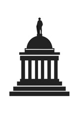 Monument Silhouette Icon Illustration in Minimal Black Style