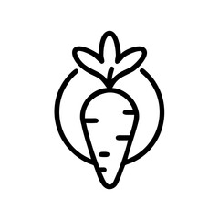 Minimal Carrot Icon Illustration for Organic Food Concept