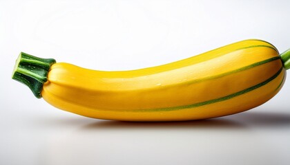 A Vibrant Yellow Zucchini With A Smooth Surface And A Green Stem
