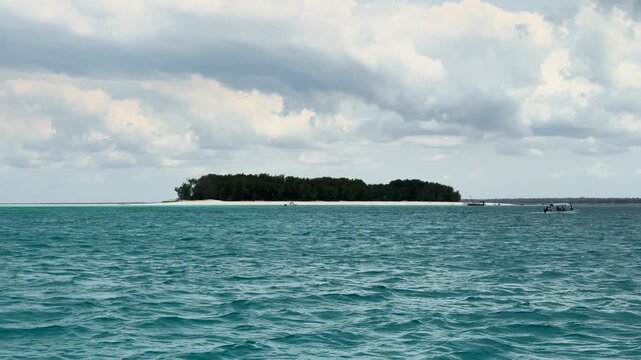 Mnemba Island Surrounded By Turquoise Ocean near Zanzibar, Tanzania