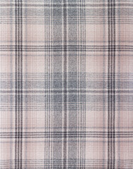 Detail of light grey tartan fabric pattern