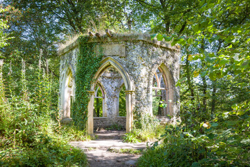 Fishers Hall in Hackfall Wood, Nidderdale, Yorkshire Dales, UK