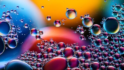 A Mesmerizing Abstract Composition Of Bubbles Varying In Colors And Sizes Blending Seamlessly To Create A Visually Captivating Piece Of Liquid Art
