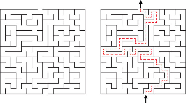 Maze Puzzle Solution Game Challenge Complex Labyrinth