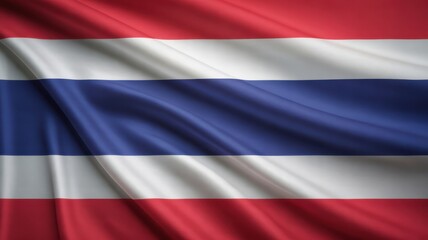 Fototapeta premium Close up view of a waving flag with horizontal red white and blue stripes