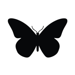 Butterfly silhouette, black insect icon, simple nature graphic, isolated vector art © Arun