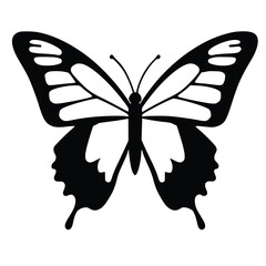 Black and white butterfly silhouette icon vector graphic nature insect art design © Arun