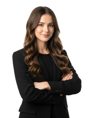 Obraz premium Confident businesswoman portrait isolated on transparent background