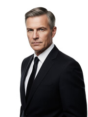 Professional businessman portrait isolated on transparent background
