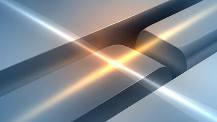 Abstract metallic design with soft curves and radiant light reflections.