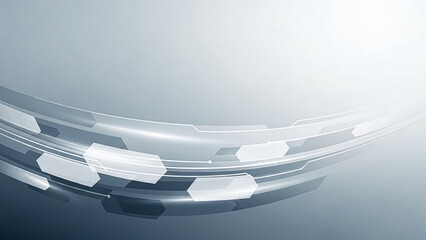 Abstract design featuring sleek lines and geometric shapes in soft gray tones.