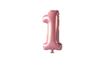 A single helium balloon shaped like a birthday number