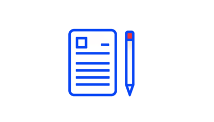 A colored flat icon of a document