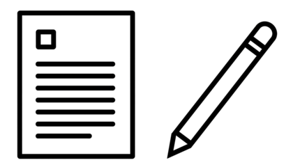 A colored flat icon of a document