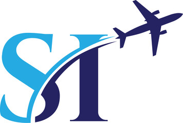 Letter SI travel logo