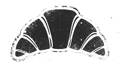 Obraz premium Black and white croissant silhouette