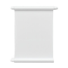 A Blank Scroll With White Paper and Decorative Rollers On A Transparent Background Ideal For Text Overlay Or Graphic Design Projects