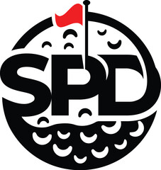 Letter SPD golf logo