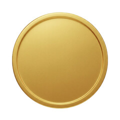A textured golden circular coin or medal with a raised rim and detailed edge pattern against a transparent background