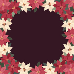 Świąteczna elegancka kompozycja z poinsecjami. © Monika