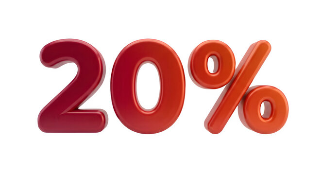 3d 20% sign percentage  discount