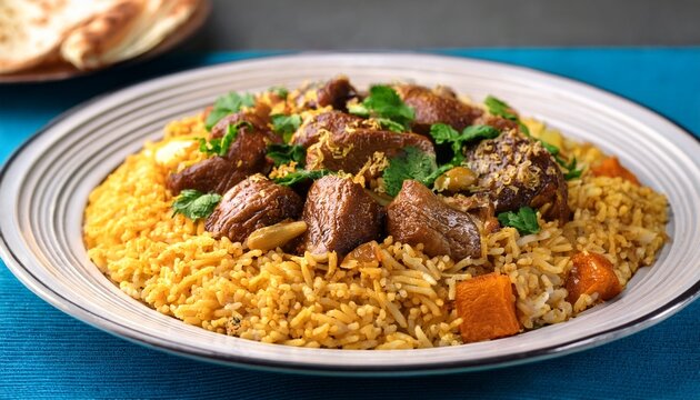 Authentic Jordanian Mansaf Dish With Lamb And Jameed