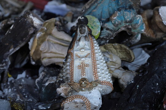 Broken Ritual Figurines at Afro-Brazilian Crossroads Shrine