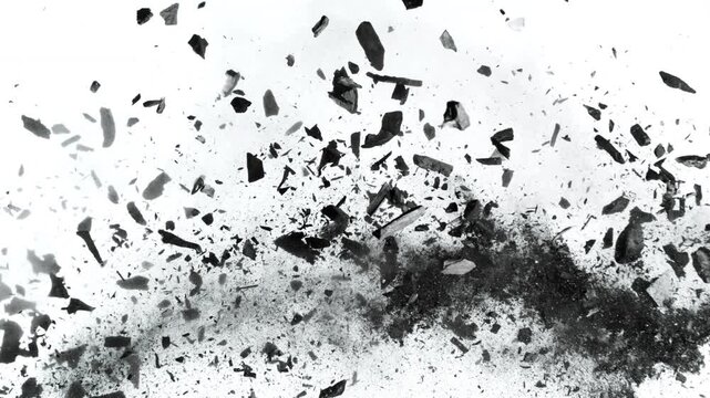 Super slow motion of collision of charcoal pieces. Filmed on high speed cinema camera, 1000 fps.