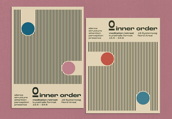 Retro Minimalist Stripe Layout Set