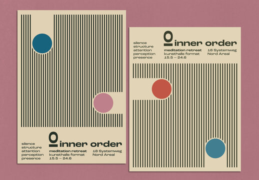 Retro Minimalist Stripe Layout Set