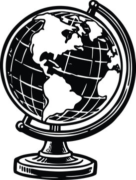 Black and white globe on a stand