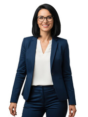Professional woman in business attire isolated on transparent background