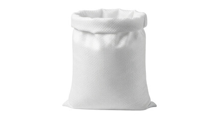 White polypropylene sack isolated on transparent background for bulk packaging agricultural products grains sugar flour